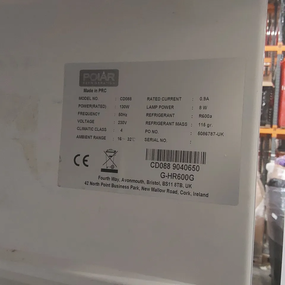 POLAR CD088 UPRIGHT DISPLAY FRIDGE