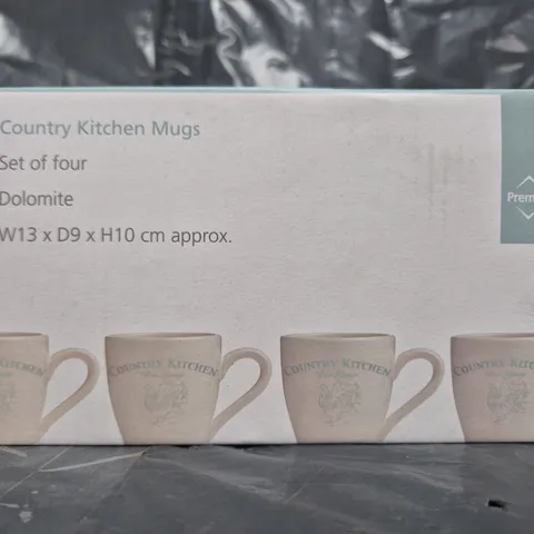 COUNTRY KITCHEN SET OF 4 DOLOMITE MUGS