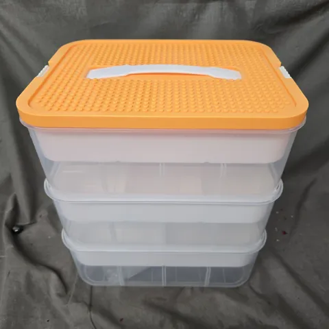 STACKABLE CLEAR PLASTIC STORAGE BOXES – SET OF 3