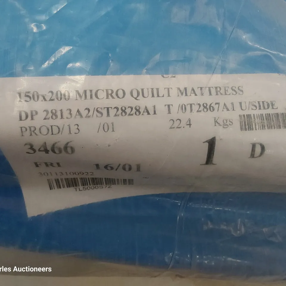 QUALITY BAGGED 5' KINGSIZE MICRO QUILT MATTRESS 