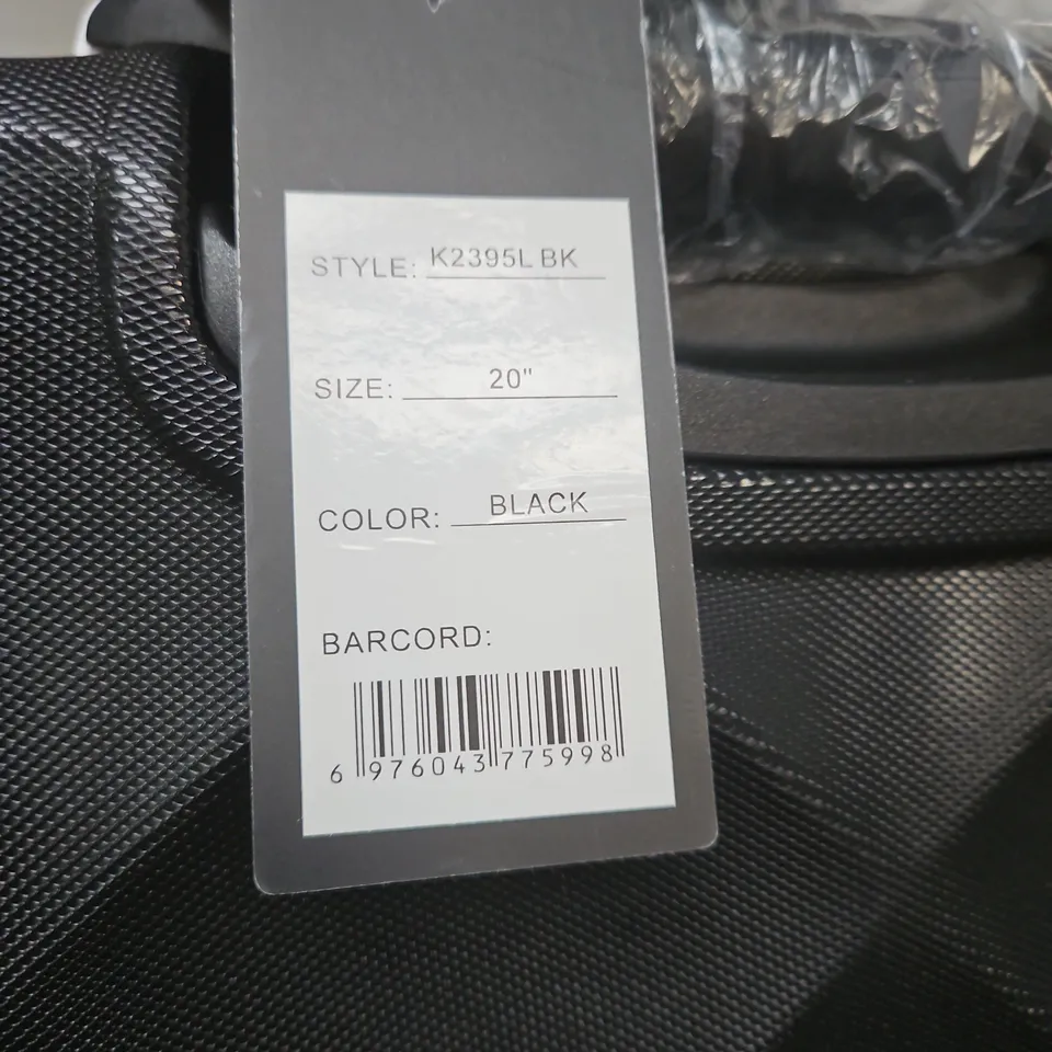 BRITISH TRAVELLER 20\" BLACK SUITCASE WITH FOUR SPINNER WHEELS