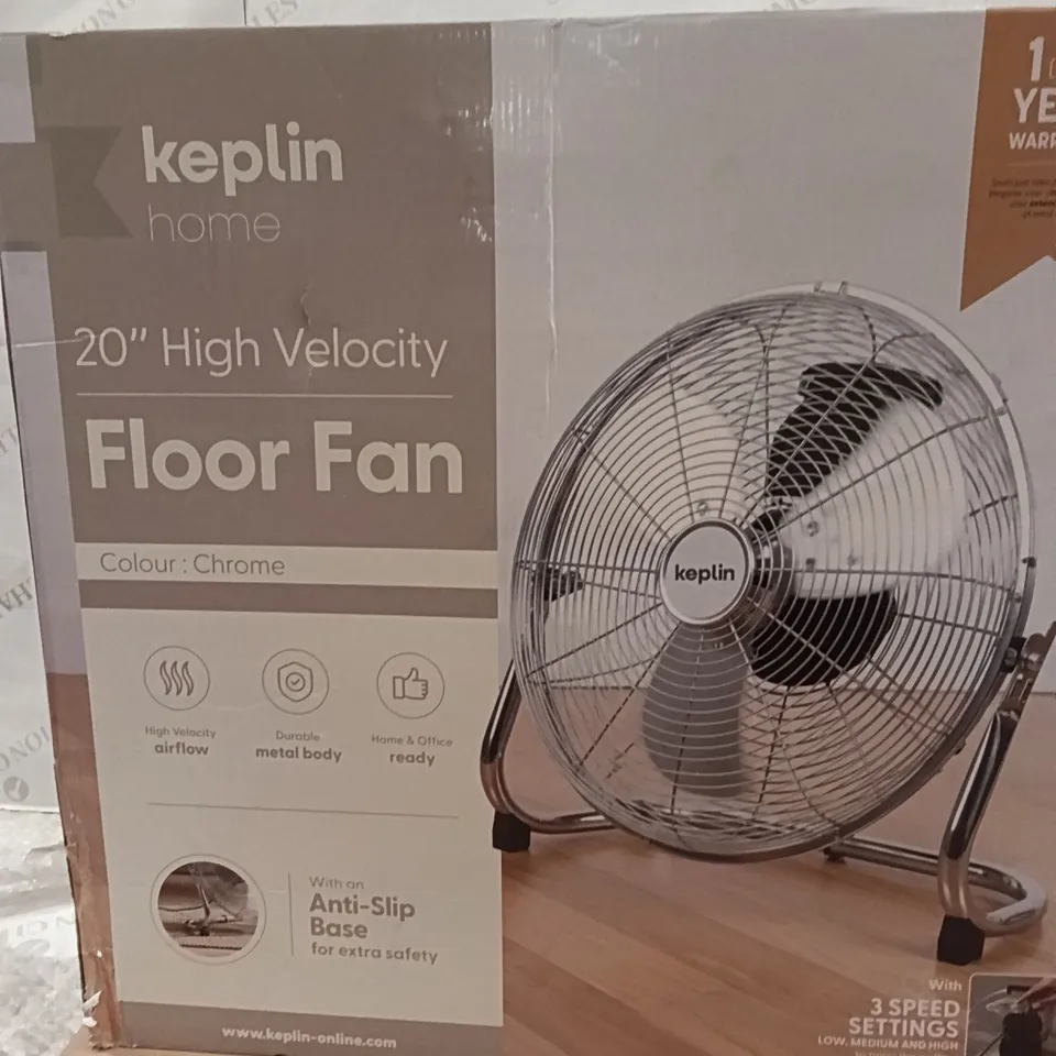 BOXED 20" FLOOR FAN CHROME