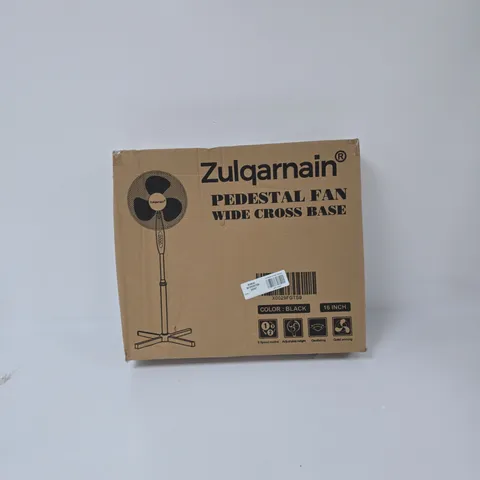 ZULQARNAIN PEDESTAL FAN – 16-INCH, BLACK, BOXED