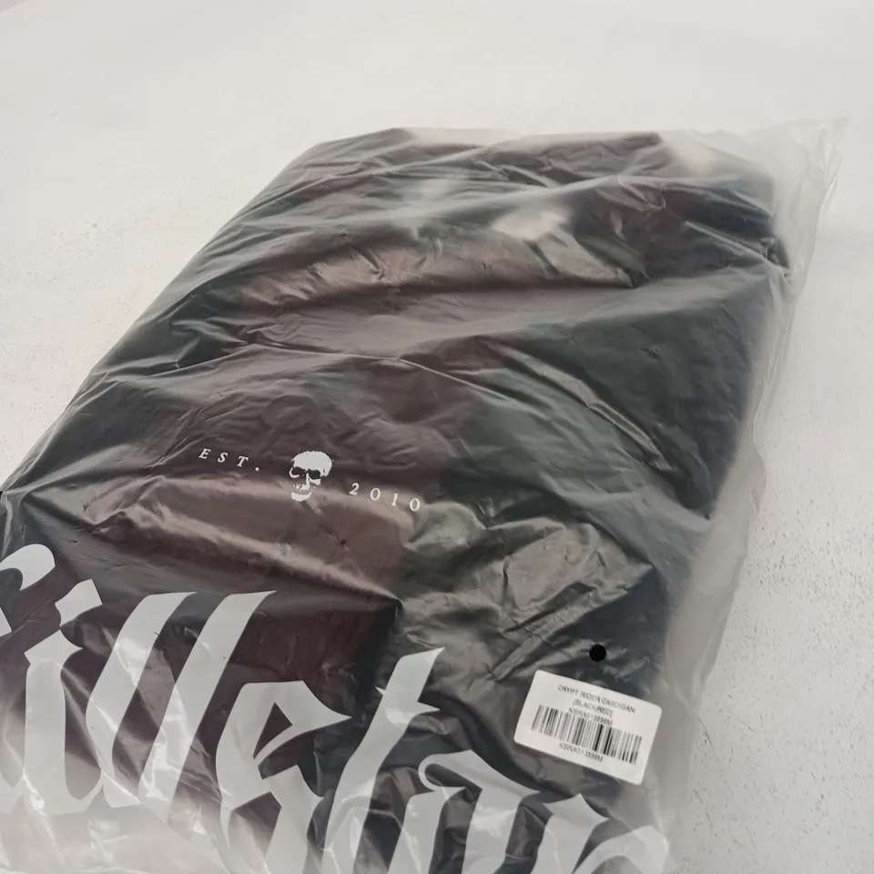 BOX OF APPROXIMATELY 20 BRAND NEW ASSORTED KILLSTAR CLOTHING ITEMS INCLUDING HEADSTONE KNIT CARDIGAN AND CRYPT RIDER CARDIGAN
