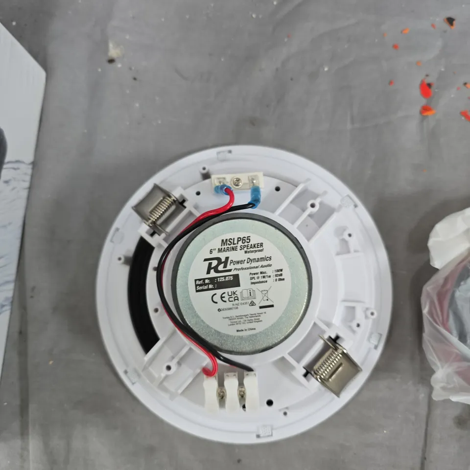 POWER DYNAMICS MSLP65 6-INCH MARINE CEILING SPEAKER + CONNEX RX30 CABLE KIT