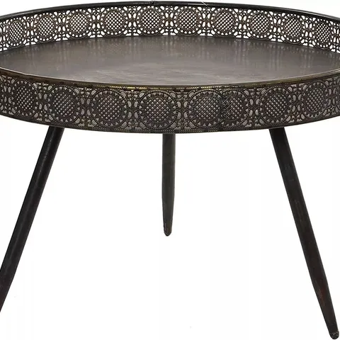 BOXED MICA DECORATIONS COFFEE, SIDE, END TABLE ROUND D70CM BRONZE