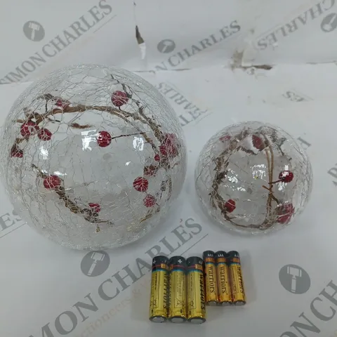 SET OF 2 GLOBE BERRY DECORATIVE PIECES