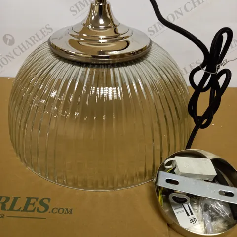DAR LIGHTING YAMBOL PENDANT POLISHED NICKEL CLEAR GLASS LIGHT FIXTURE