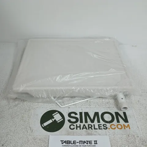 TABLE-MATE II FOLDING TABLE STAND – WHITE, IN PACKAGING