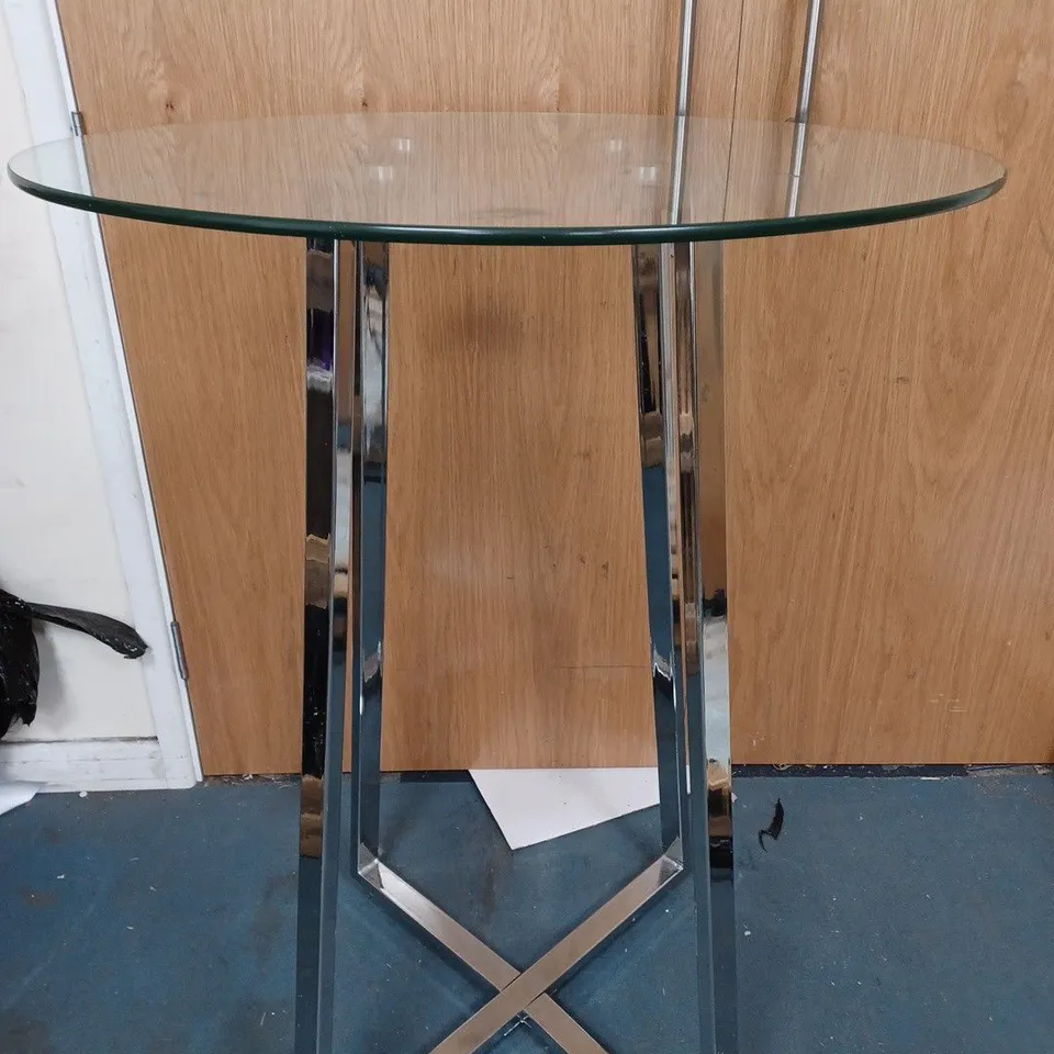 CAFÉ STYLE TABLE WITH GLASS TOP - COLLECTION ONLY
