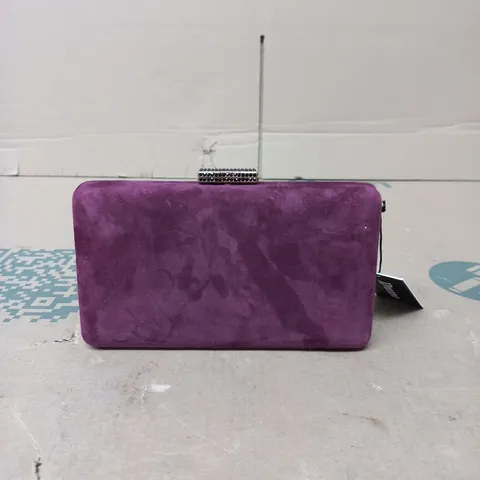 DUNE LONDON BURGUNDY SUEDE SLIM HARD CLUTCH