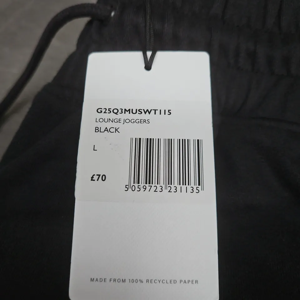 PRETTY GREEN BLACK LOUNGE JOGGERS – SIZE L