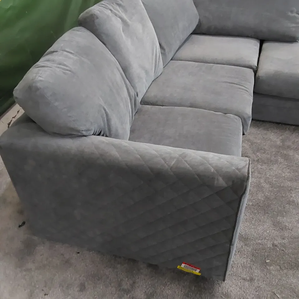 DESIGNER CHAUDRI 2-PIECE UPHOLSTERED CORNER SOFA GREY