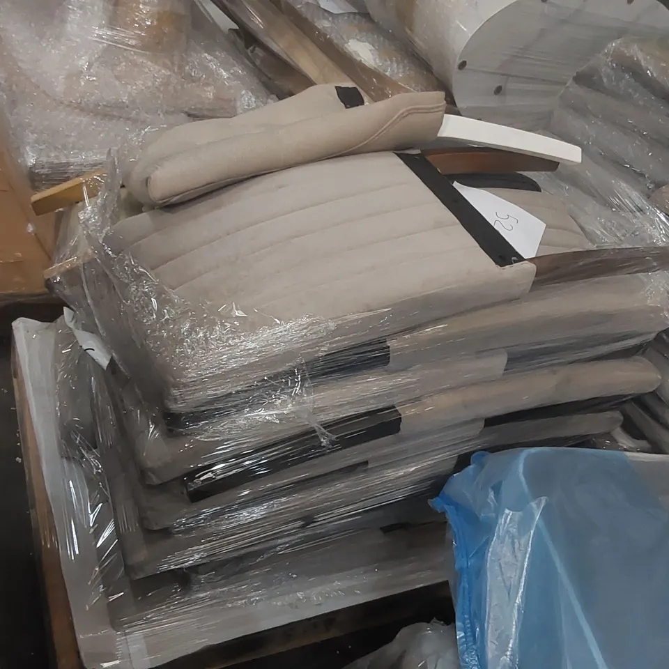 PALLET CONTAINING A LARGE QUANTITY OF DESIGNER CHAIR BACK PARTS