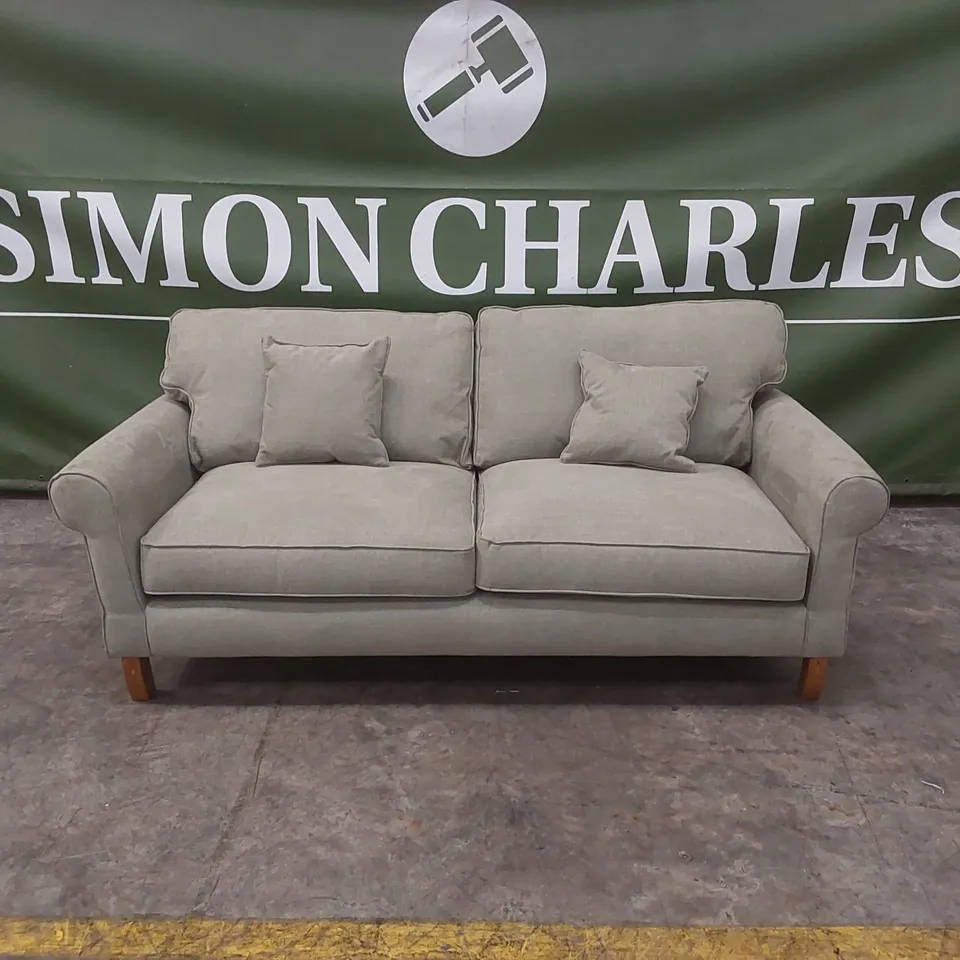 QUALITY DESIGNER WILLIAM FABRIC 3 SEATER FABRIC UPHOLSTERED SOFA