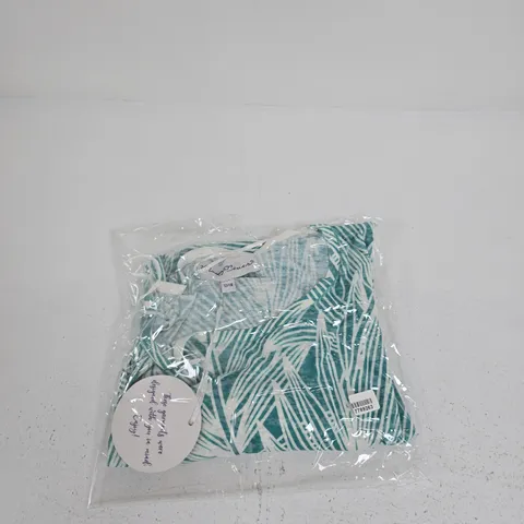 MUDFLOWER TEAL PALM PRINT TOP, UK 12-14 (12/14)