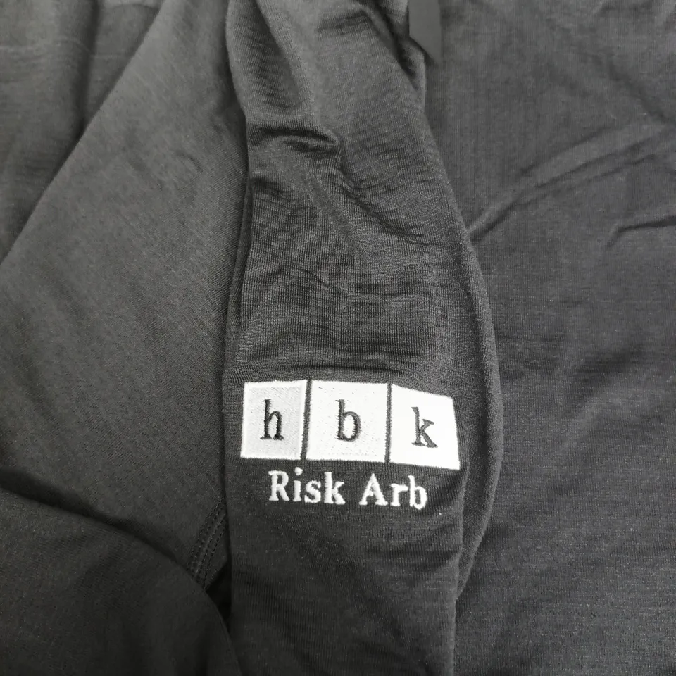 HBK RISK ARB BLACK HALF-ZIP PULLOVER SIZE LARGE