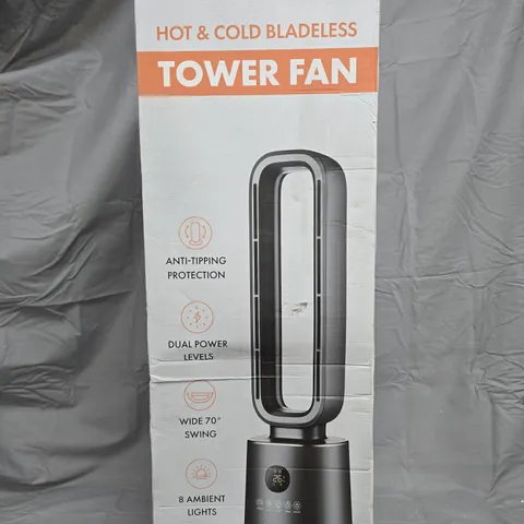 HOMESMART BLADELESS TOWER FAN – HOT & COLD, 8 AMBIENT LIGHTS
