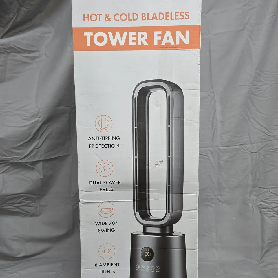 HOMESMART BLADELESS TOWER FAN – HOT & COLD, 8 AMBIENT LIGHTS