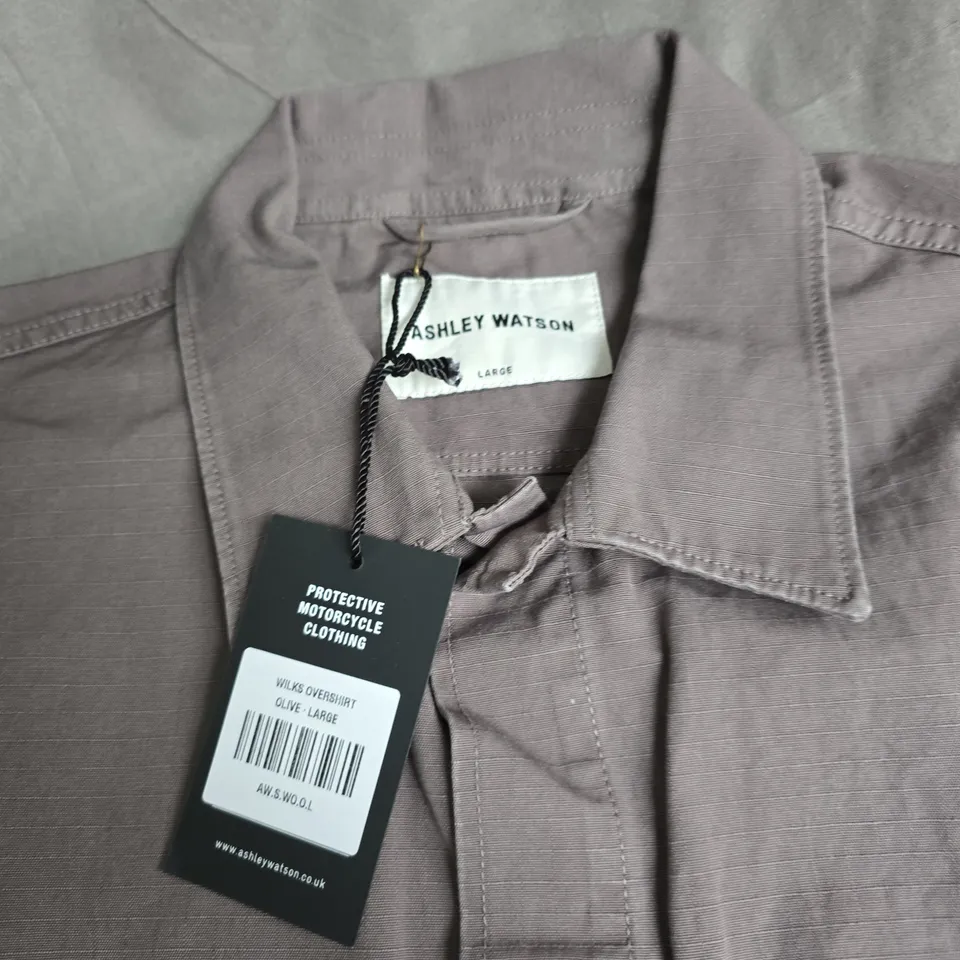ASHLEY WATSON WILKS OVERSHIRT OLIVE - LARGE 