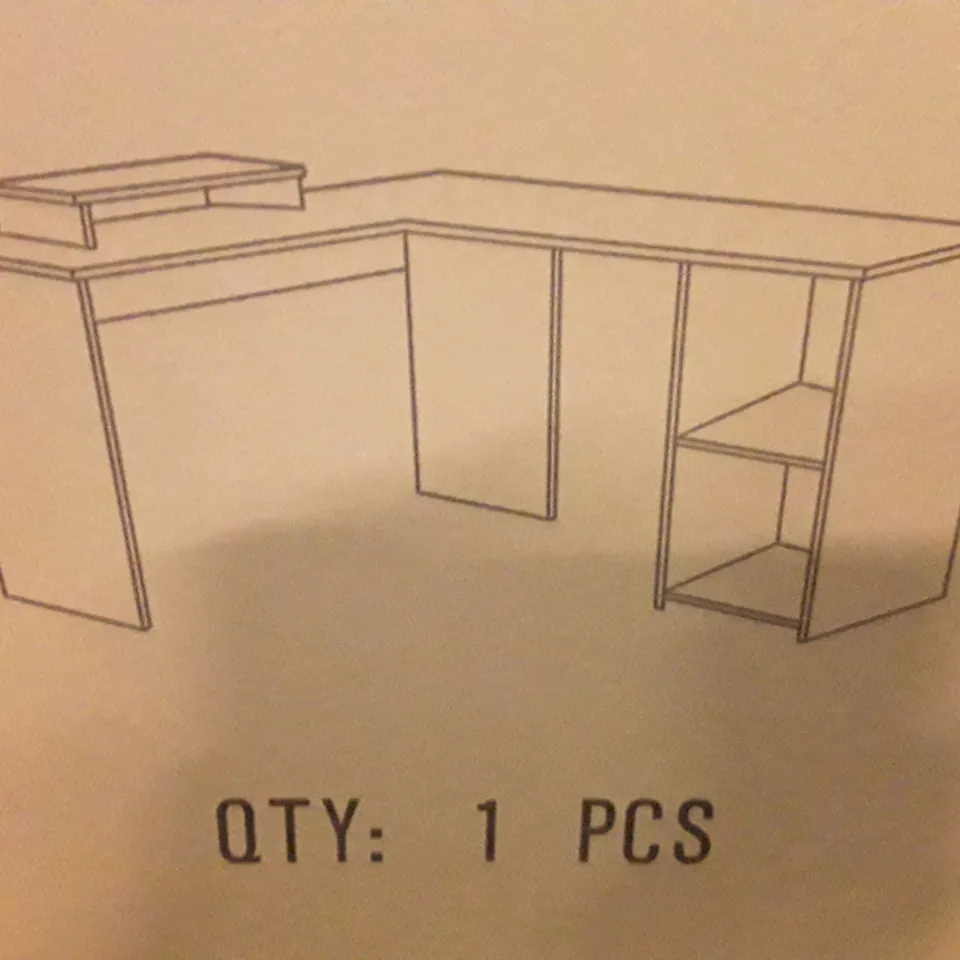 PALLET CONTAINING 18 BOXED L-SHAPED DESKS