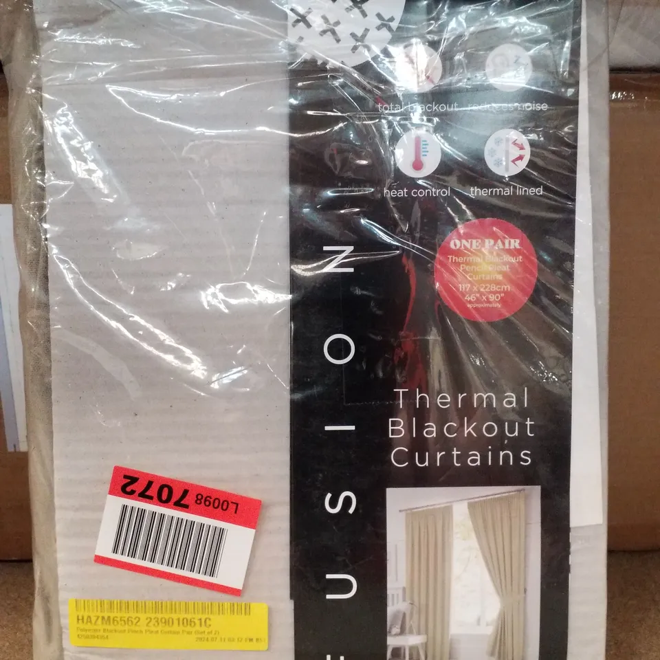 POLYESTER BLACKOUT PINCH PLEAT CURTAIN PAIR (SET OF 2)