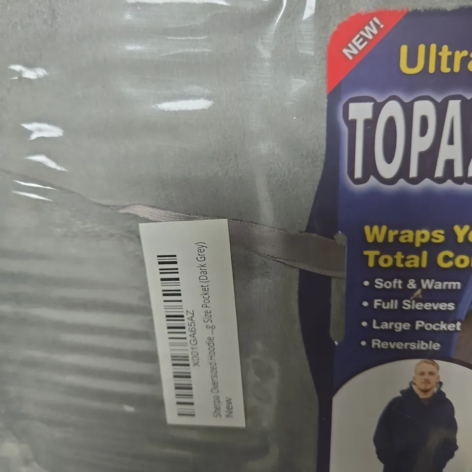 TOPAZ HOODIE BLANKET – DARK GREY, ONE SIZE, BOX OF 10