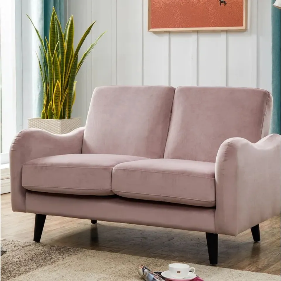 BOXED DESTANY 2 SEATER LOVESEAT UPHOLSTERY PINK
