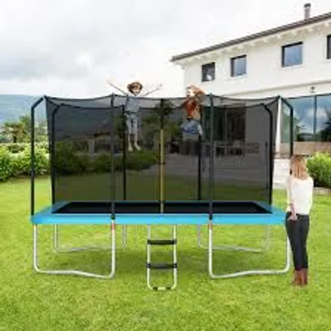 BOXED COSTWAY 8 FT X 14 FT RECTANGULAR TRAMPOLINE WITH ENCLOSURE NET