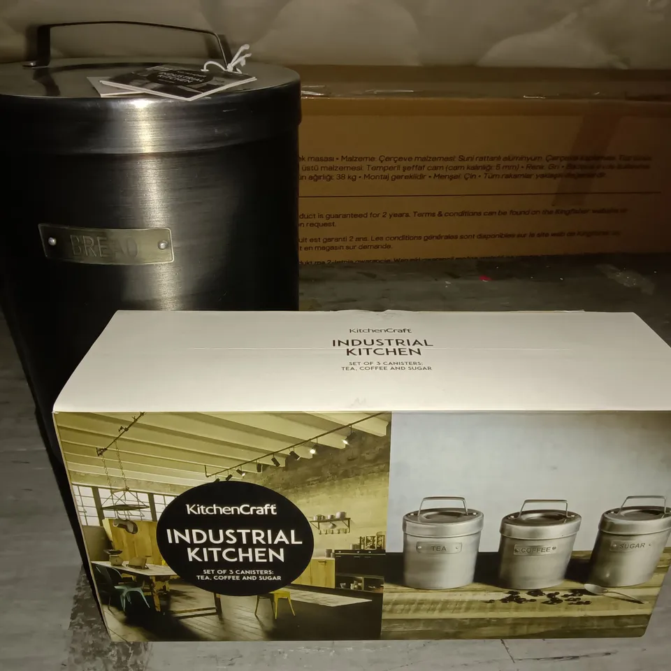 KITCHEN CRAFT INDUSTRIAL BREAD AND SET OF 3 CANISTERS