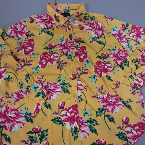 LOT OF 6 BRAND NEW DESTELLO YELLOW FLORAL SHIRT - UK 18