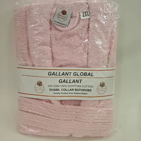 GALLANT GLOBAL SHAWL COLLAR BATHROBE – PINK, SIZE 2XL