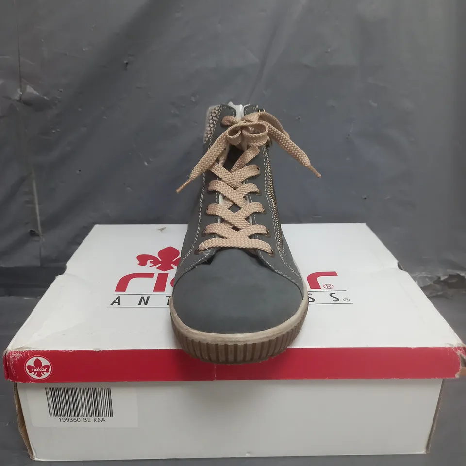 RIEKER ANTI-STRESS HIGH TOP TRAINERS BLUE SIZE 6.5