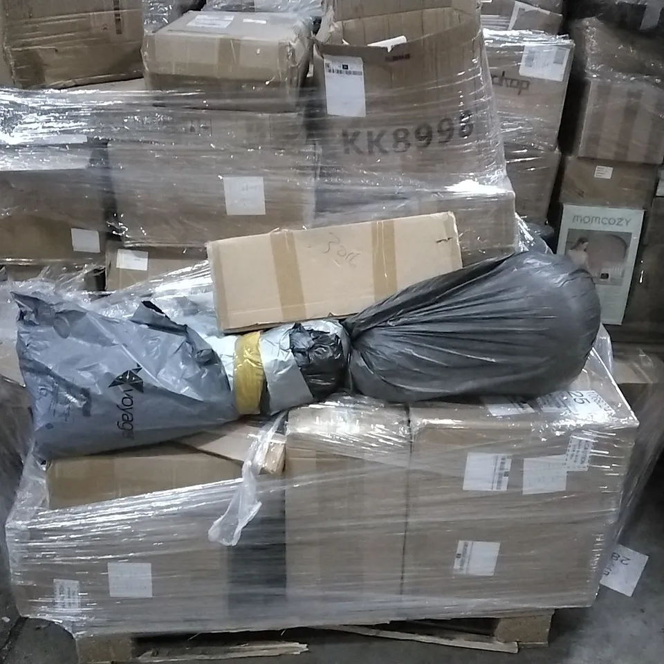 PALLET OF HOUSEHOLD ITEMS TO INCLUDE PARTY BAGS, RADIATOR COVER,SIDE STEP BRACKET AND OTHER ASSORTED ITEMS ETC...