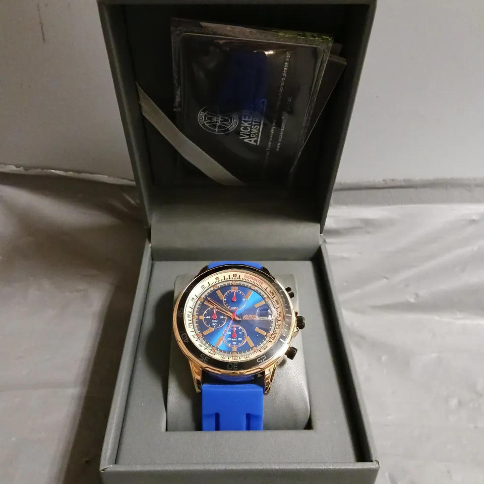 VICKERS ARMSTRONGS ESCAPADE BLUE DIAL WATCH 