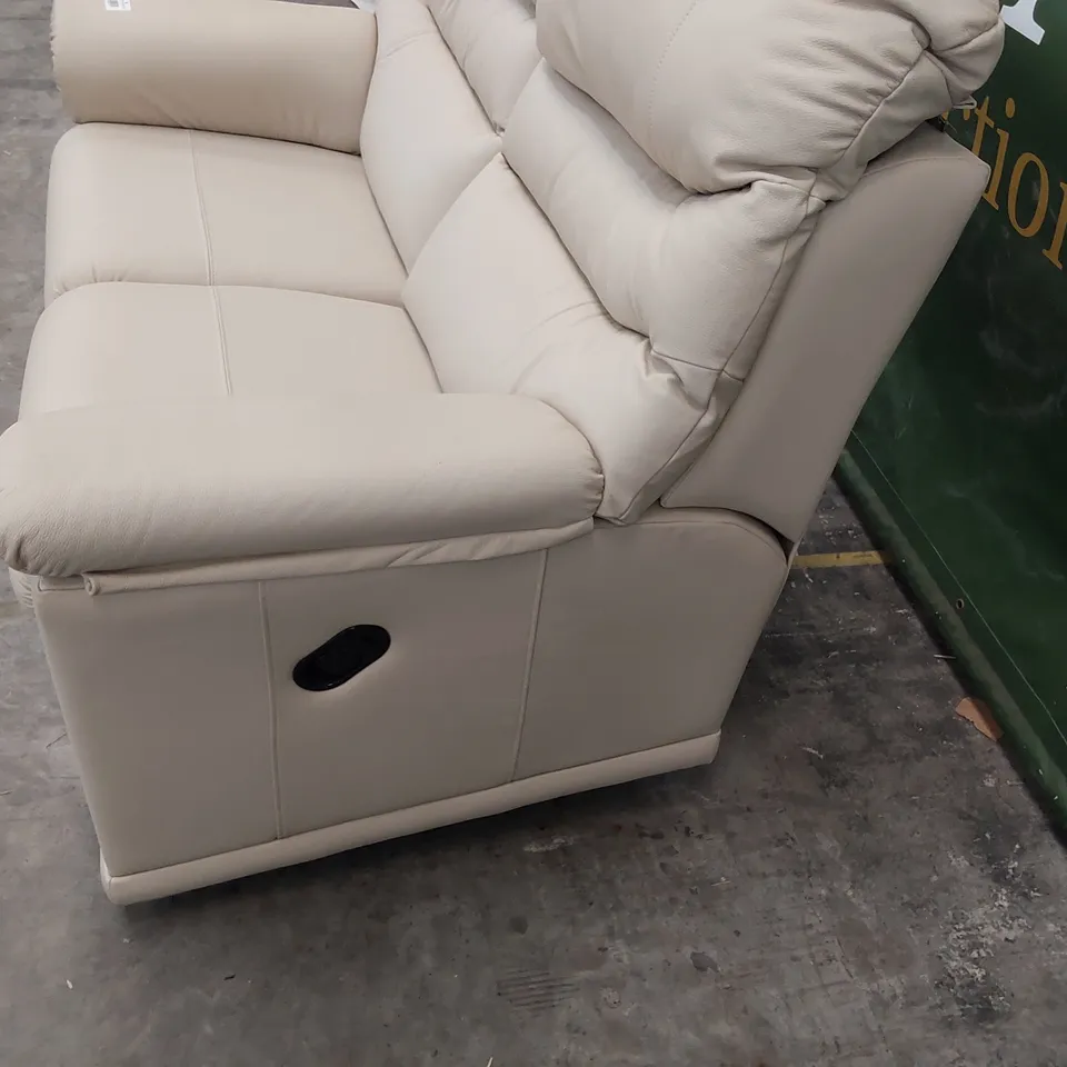 QUALITY BRITISH DESIGNER G PLAN MALVERN MANUAL RECLINING TWO SEATER SOFA CAMBRIDGE STONE LEATHER 