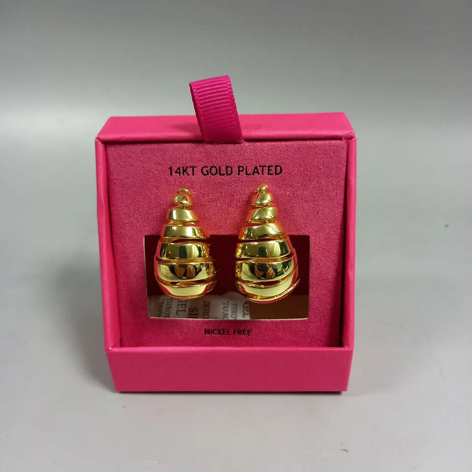 BOXED HOUSE OF HARLOW 1960 GOLD PLATED EARRINGS 