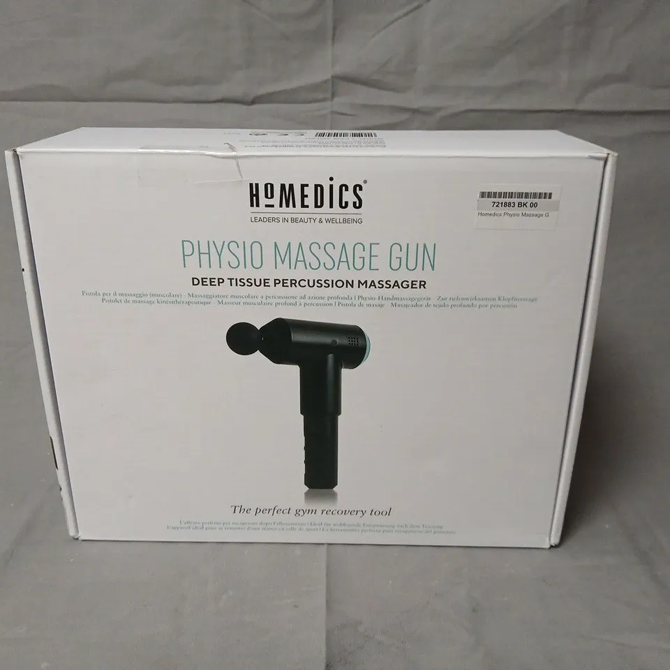 Homedics Physio Massage Gun Deep Tissue Percussion Massager – Boxed