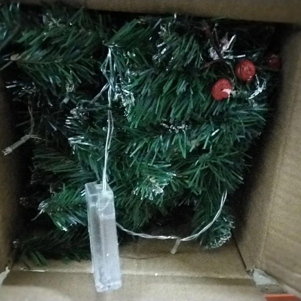 BOXED 270CM FROSTED AND ILLUMINATED CHRISTMAS GARLAND 