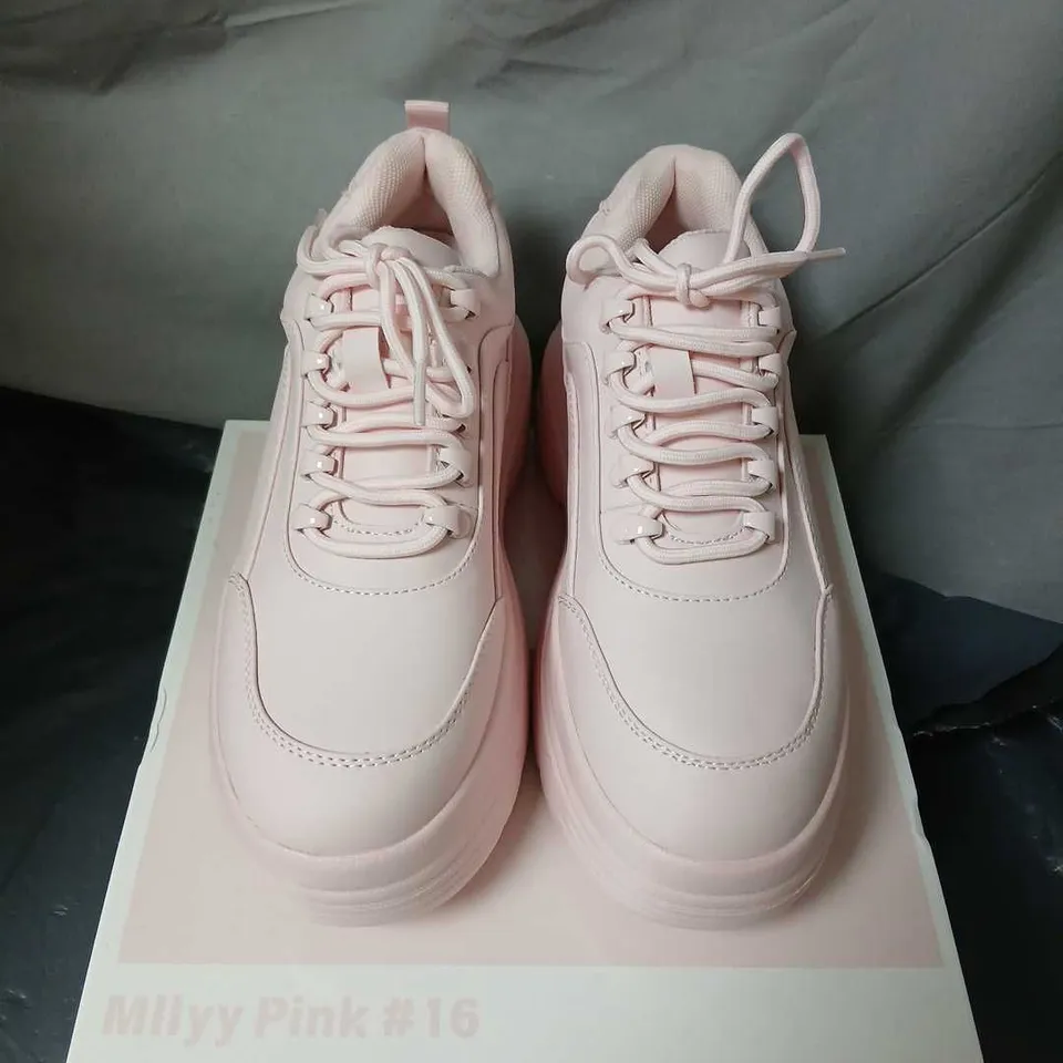 KOI FOOTWEAR JENNIE STRIKER MILKY PINK CHUNKY BUBBLE TRAINERS – WOMEN'S UK4
