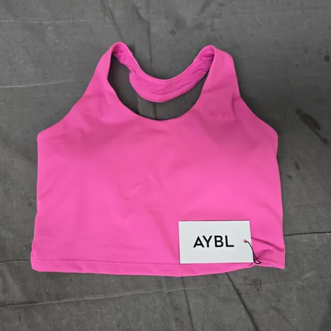 AYBL STAPLE HALTERNECK CROP TOP IN SUMMER PINK SIZE SMALL