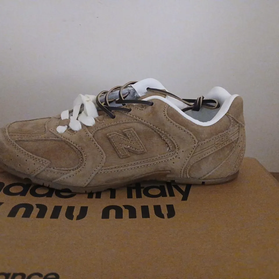 NEW BALANCE X MIU MIU SUEDE SNEAKERS TAN SIZE 38