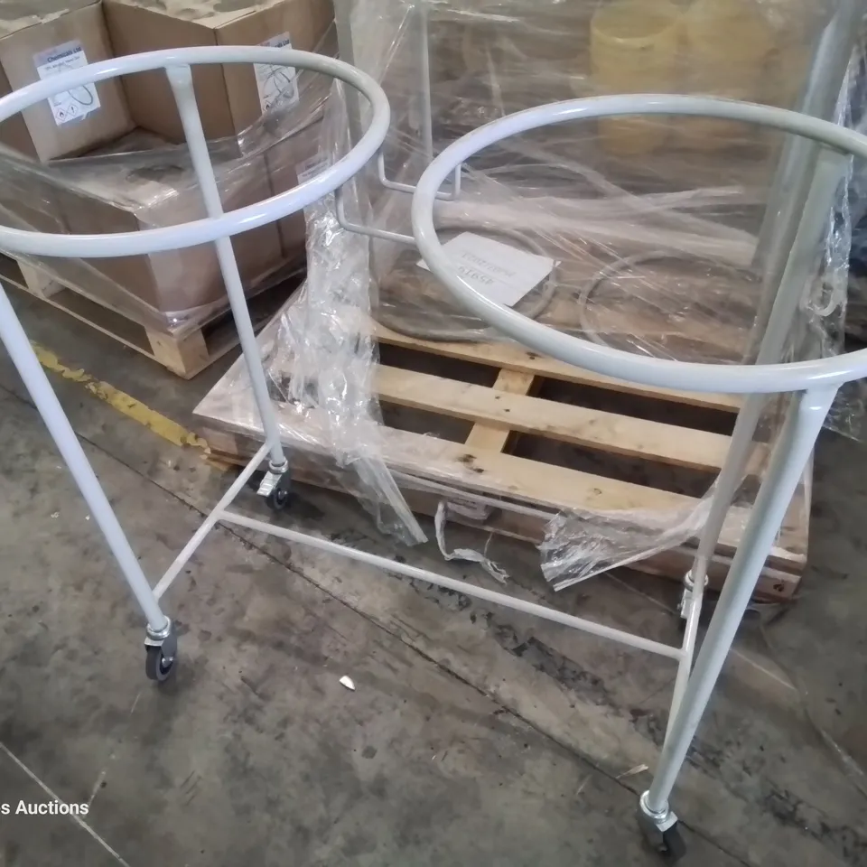 PALLET OF TWO METAL TWIN BIN TROLLEYS