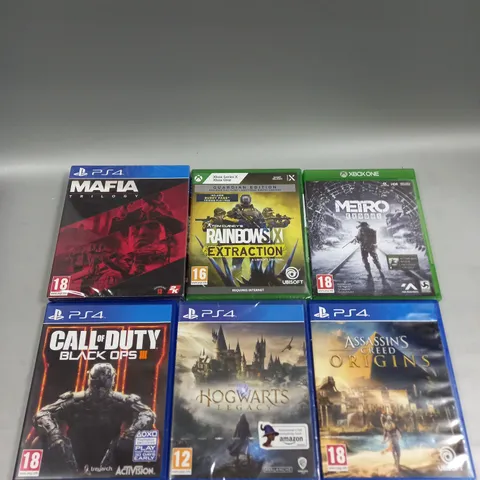APPROXIMATELY 15 ASSORTED VIDEO GAMES FOR PS4/XBOX ONE TO INCLUDE SPIDER-MAN, HOGWARTS LEGACY, MAFIA TRILOGY ETC