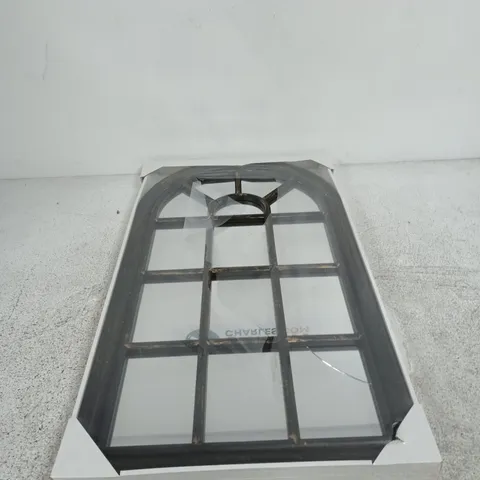 ARCHED METAL WINDOW MIRROR – DECORATIVE WALL MIRROR