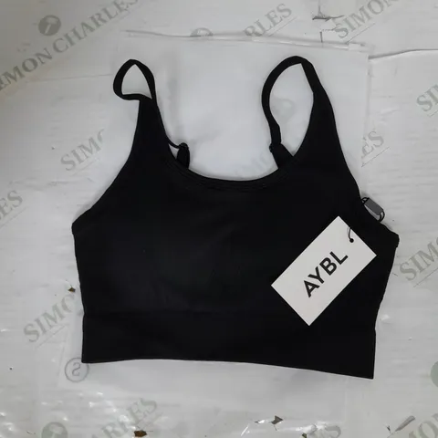 AYBL MOTION SEAMLESS BRA IN JET BLACK SIZE S