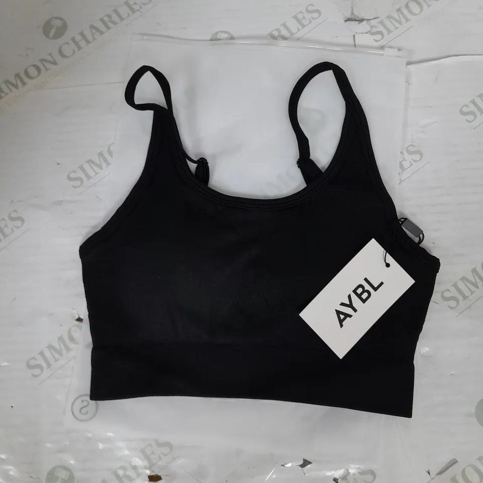 AYBL MOTION SEAMLESS BRA IN JET BLACK SIZE S