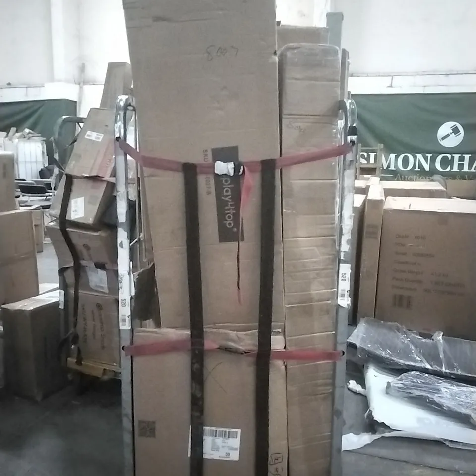 CAGE OF ASSORTED GOODS AND PRODUCTS TO INCLUDE; WASTE BIN, DESKTOP FAN, ACOUSTIC GUITAR