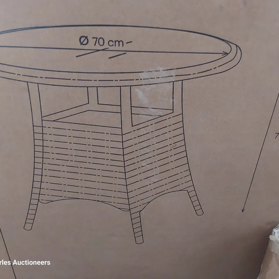 BOXED GOODHOME VIRGINIA WICKER DINING TABLE 
