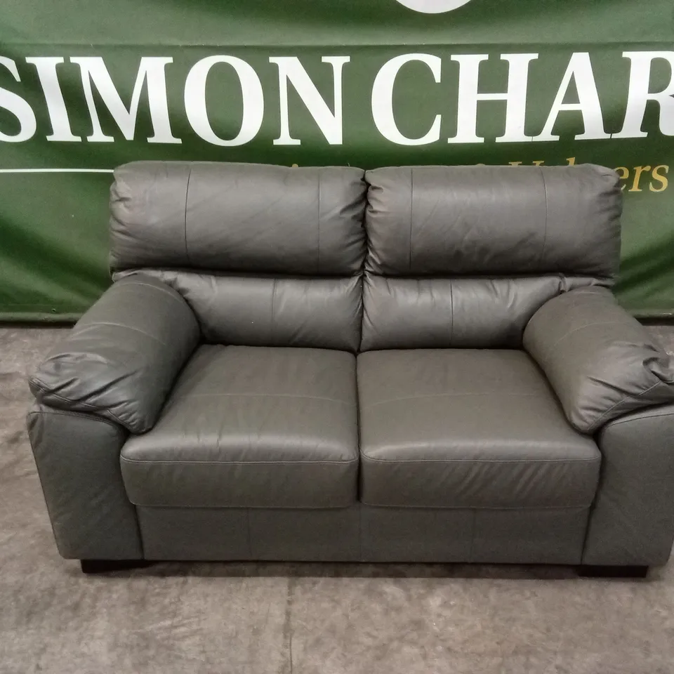 DESIGNER 2 SEATER FAUX LEATHER SOFA 
